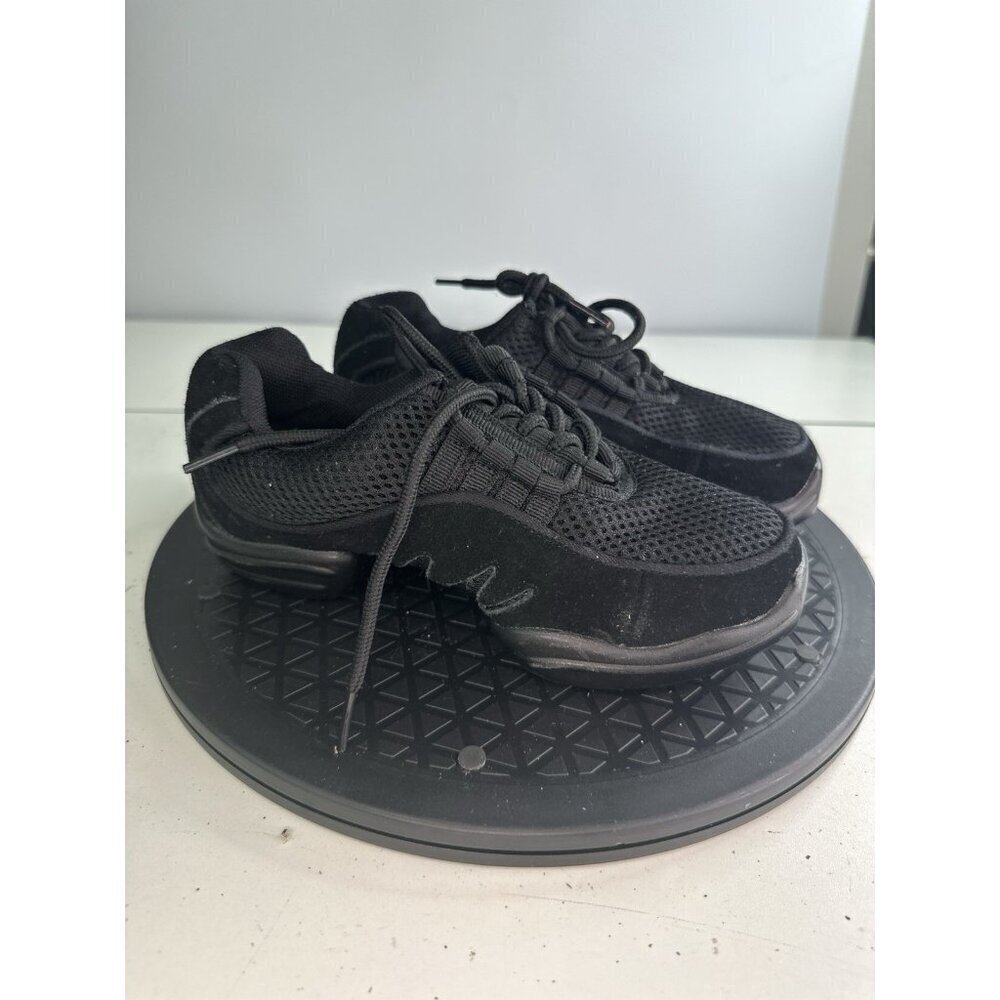 Balera B190 Black Split Sole Mesh Suede Lace Up Girls Size 3 A M Dance Shoes
